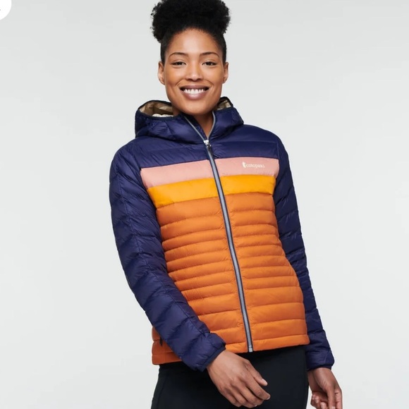 COTOPAXI FUEGO DOWN HOODED JKT Vibrant /Orange Navy Puffer Jacket size small - Picture 1 of 10